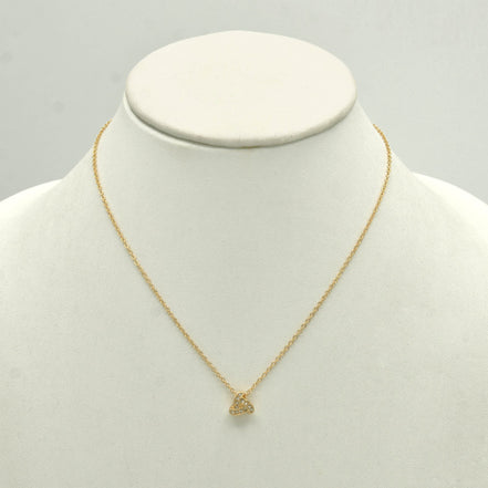 GOLD CRYSTAL PENDANT SHORT NECKLACE #SQ260-060313G (NF7/NH16)