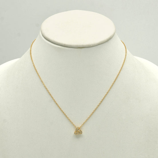 GOLD CRYSTAL PENDANT SHORT NECKLACE #SQ260-060313G (NF7/NH16)