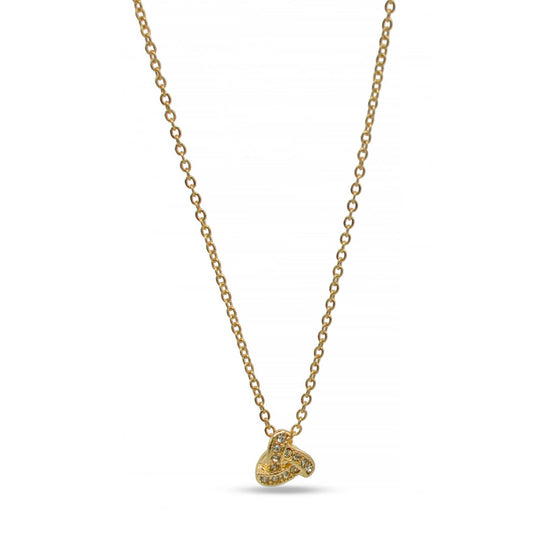 GOLD CRYSTAL PENDANT SHORT NECKLACE #SQ260-060313G (NF7/NH16)