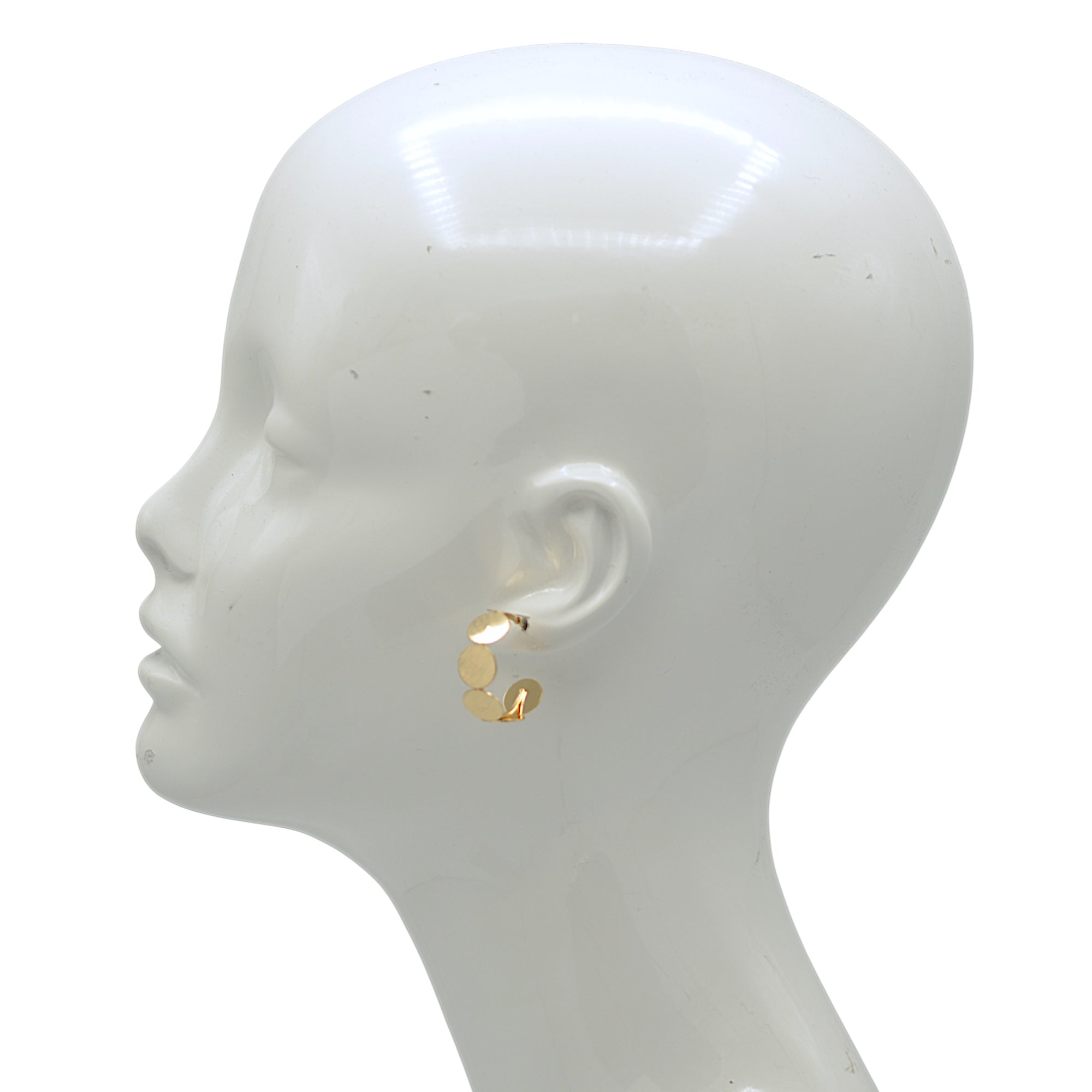 Modern Gold Coin Cluster Hoop Earrings (1