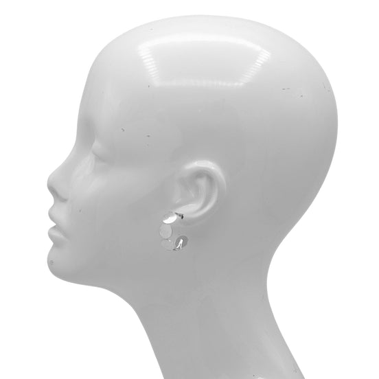 Modern Silver Coin Cluster Hoop Earrings (1" Diameter)#SQ315-060328S (GA11/OE23)