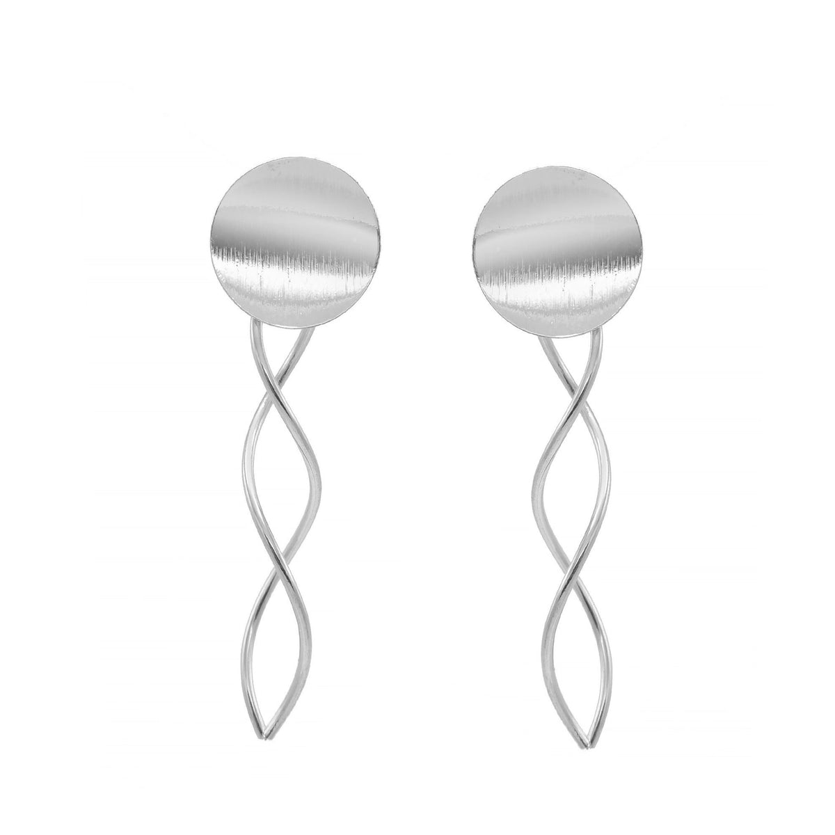 SILVER DROP STUD EARRINGS#SQ315-060330S (RD10/GA16)