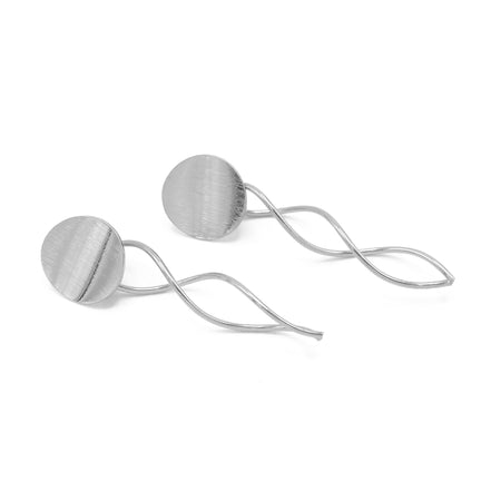SILVER DROP STUD EARRINGS#SQ315-060330S (RD10/GA16)