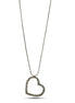 ANTIQUE SILVER HEART FILIGREE PENDANT LONG CHAIN NECKLACE #SQ321-071507 (LF2)