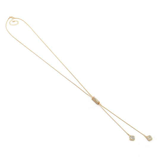 GOLD CRYSTAL LONG TASSEL NECKLACE#SQ321-190707G (LC11)