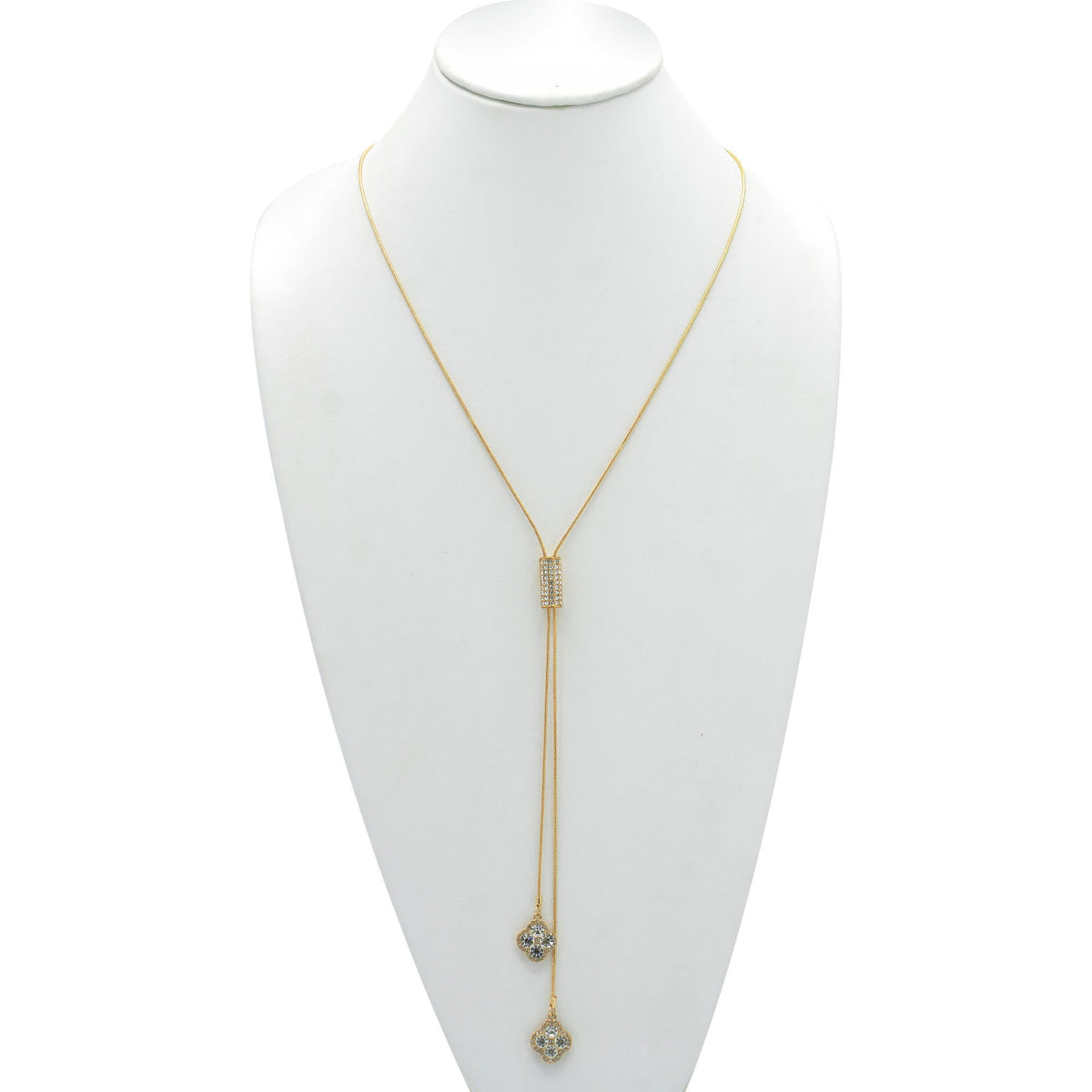 GOLD CRYSTAL LONG TASSEL NECKLACE#SQ321-190707G (LC11)