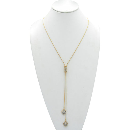 GOLD CRYSTAL LONG TASSEL NECKLACE#SQ321-190707G (LC11)