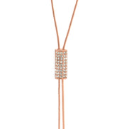 ROSE GOLD CRYSTAL LONG TASSEL NECKLACE#SQ321-190707RG (ID1)