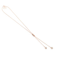 ROSE GOLD CRYSTAL LONG TASSEL NECKLACE#SQ321-190707RG (ID1)