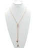ROSE GOLD CRYSTAL LONG TASSEL NECKLACE#SQ321-190707RG (ID1)