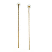 GOLD RHINESTONE DROP EARRINGS # SQGN-060010G (LF8)