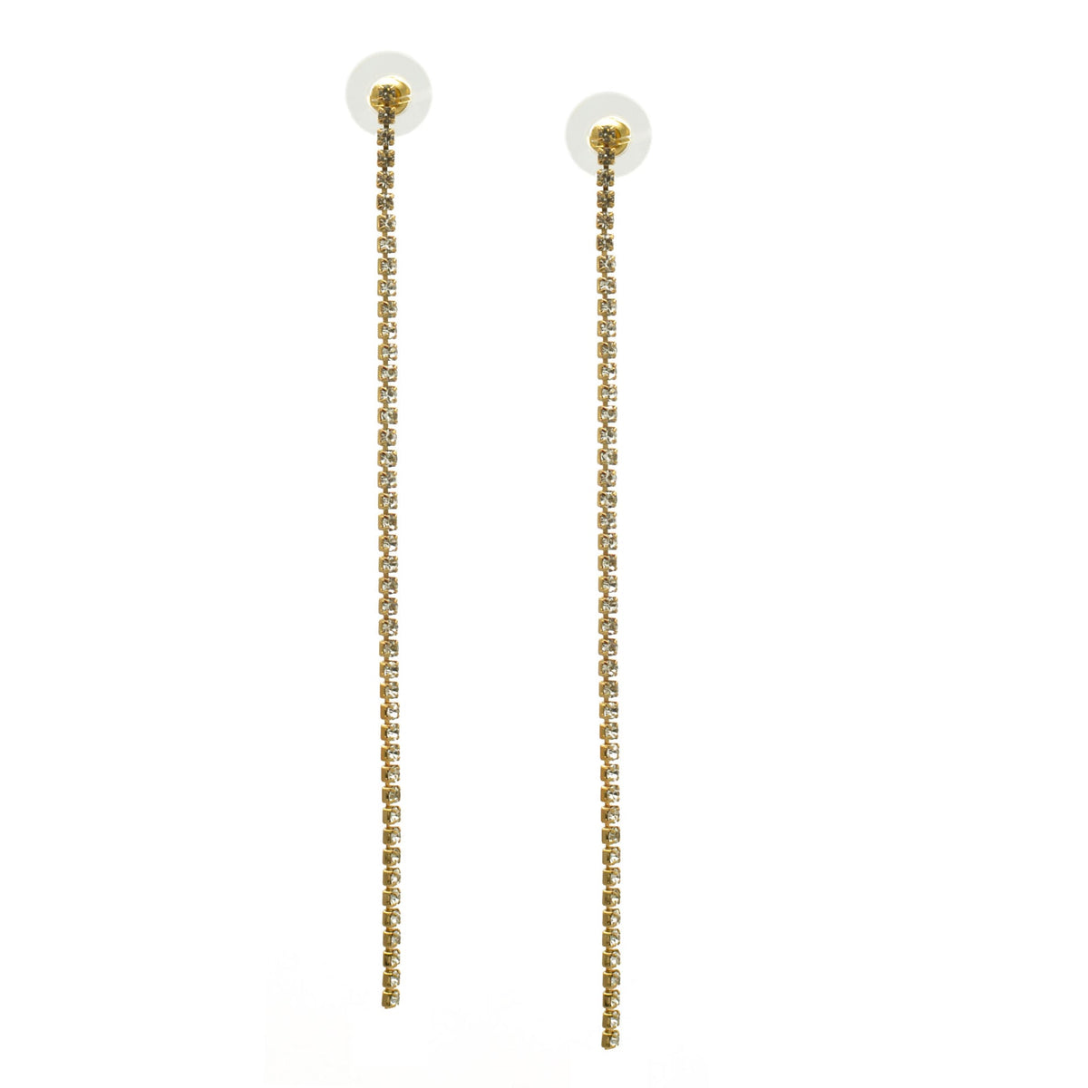 GOLD RHINESTONE DROP EARRINGS # SQGN-060010G (LF8)