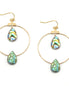GOLD ABALONE TEARDROP EARRINGS #SQGN-060012 (IG14)