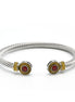 TWO TONE SIAM RED CRYSTAL CLASSIC CABLE BRACELET #12550BR-SIAM(FB22/FH5)