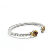 TWO TONE SIAM RED CRYSTAL CLASSIC CABLE BRACELET #12550BR-SIAM(FB22/FH5)