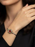 TWO TONE RED SIAM CRYSTAL CLASSIC CABLE BRACELET #73014BR-SIAM(FG6)
