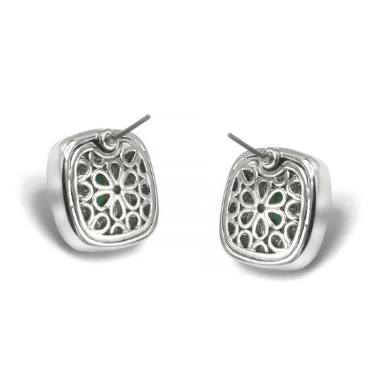 Two Tone Red Square cable Earrings for Women #73014ER-SIAM(FE10)