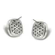 Two Tone Emerald  Square cable Earrings for Women #73014ER-EM-GR  (FF9)
