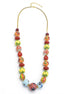 MULTI COLOR RESIN AND GLASS BEAD INDIAN NECKLACE #FWNK-1907-13 (HH5)