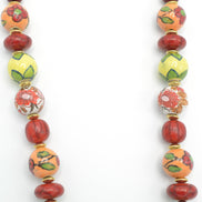 MULTI COLOR RESIN AND GLASS BEAD INDIAN NECKLACE #FWNK-1907-13 (HH5)