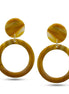 YELLO MARBLE RESIN SILVER EARRINGS #FWNK-1907-42 (RF7)