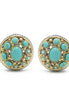 TURQUOISE TWO TONE ROUND EARRINGS #10939ERTRQ (FH22)