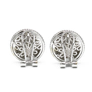 TURQUOISE TWO TONE ROUND EARRINGS #10939ERTRQ (FH22)