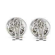 TURQUOISE TWO TONE ROUND EARRINGS #10939ERTRQ (FH22)