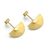 Gold Semi Circle Drop Earrings#SQGN-07020528G(NH3)