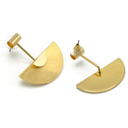 Gold Semi Circle Drop Earrings#SQGN-07020528G(NH3)
