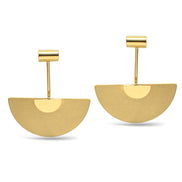 Gold Semi Circle Drop Earrings#SQGN-07020528G(NH3)