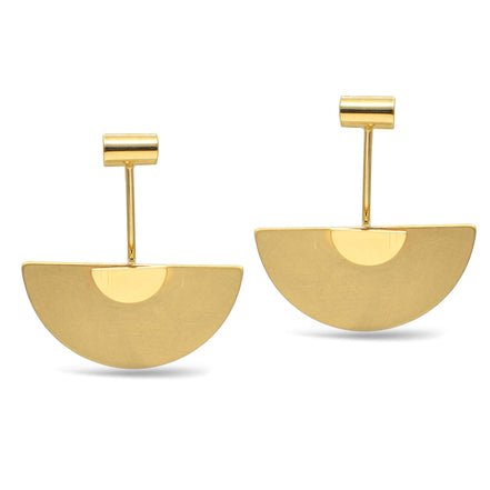 Gold Semi Circle Drop Earrings#SQGN-07020528G(NH3)