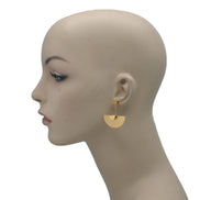 Gold Semi Circle Drop Earrings#SQGN-07020528G(NH3)
