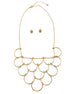GOLD NECKLACE AND EARRINGS SET#SQGN-060002G (LE15)