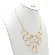 GOLD NECKLACE AND EARRINGS SET#SQGN-060002G (LE15)