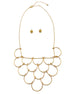 GOLD NECKLACE AND EARRINGS SET#SQGN-060002G (LE15)