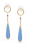 GOLD TEARDROP TURQUOISE BLUE POST EARRINGS#SQJSY06-0009TQ (HD16/KF6)