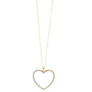 GOLD CRYSTAL HEART NECKLACE# SQHX081213G (RH20)
