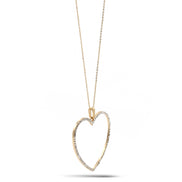 GOLD CRYSTAL HEART NECKLACE# SQHX081213G (RH20)