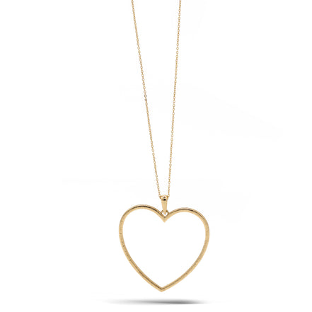 GOLD CRYSTAL HEART NECKLACE# SQHX081213G (RH20)