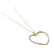GOLD CRYSTAL HEART NECKLACE# SQHX081213G (RH20)