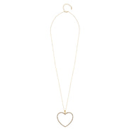 GOLD CRYSTAL HEART NECKLACE# SQHX081213G (RH20)
