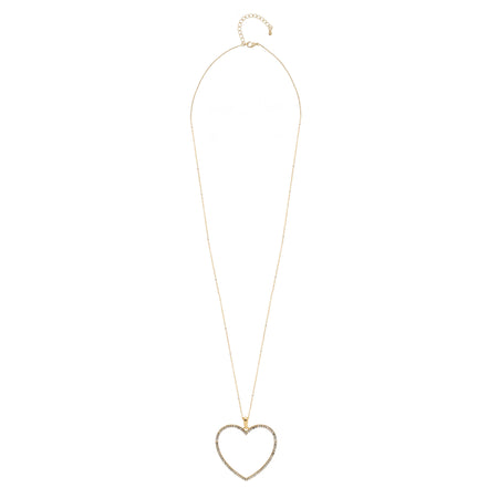 GOLD CRYSTAL HEART NECKLACE# SQHX081213G (RH20)