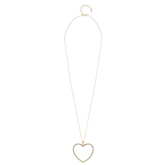 GOLD CRYSTAL HEART NECKLACE# SQHX081213G (RH20)