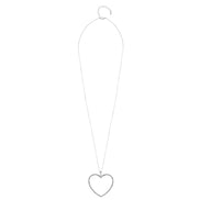 SILVER CRYSTAL HEART NECKLACE#SQHX081213RH (RH21)