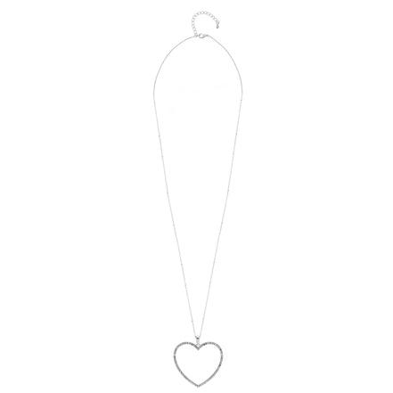 SILVER CRYSTAL HEART NECKLACE#SQHX081213RH (RH21)