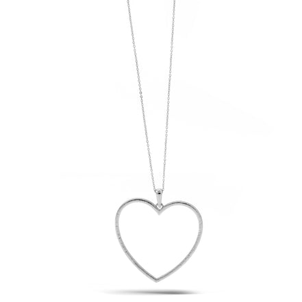 SILVER CRYSTAL HEART NECKLACE#SQHX081213RH (RH21)