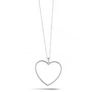 SILVER CRYSTAL HEART NECKLACE#SQHX081213RH (RH21)