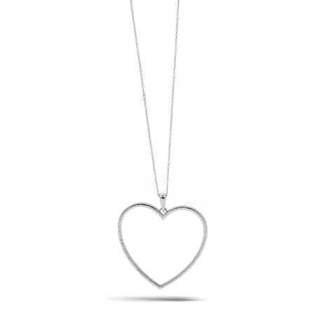 SILVER CRYSTAL HEART NECKLACE#SQHX081213RH (RH21)