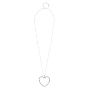 SILVER CRYSTAL HEART NECKLACE#SQHX081213RH (RH21)